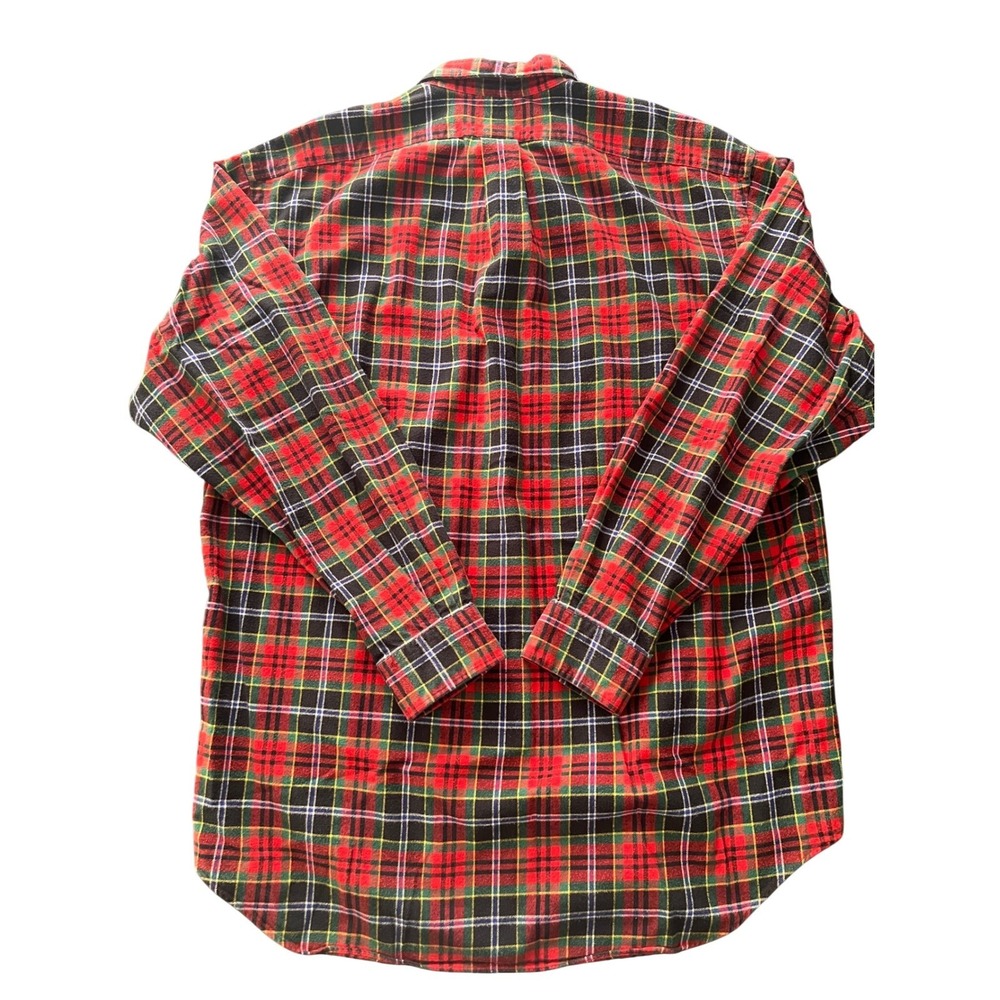 Polo Ralph Lauren Blake LS Shirt Men Large Red Plaid Tartan Flannel Cotton BD - Picture 6 of 12